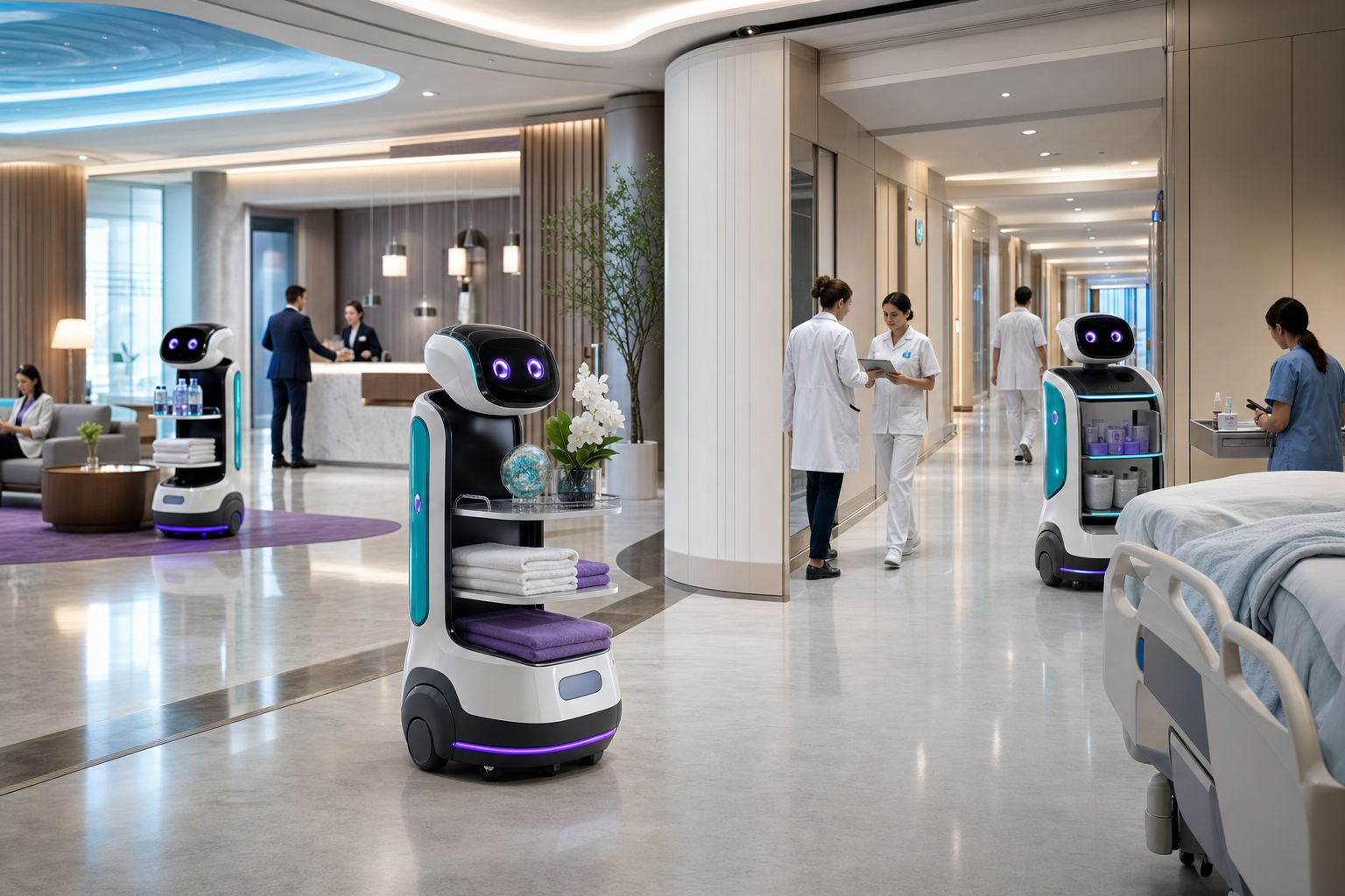 Hotels and Hospitals Robots